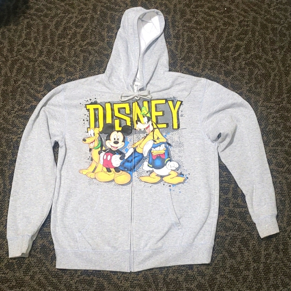 Vtg Y2k Disney Hooded Full Zip Sweatshirt Adult Medium